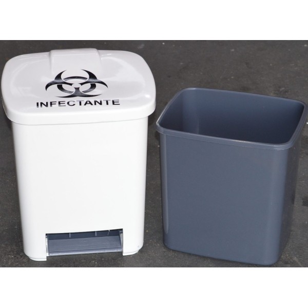 Lixeira hospitalar 16 lt com pedal 